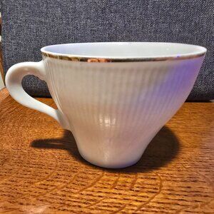 Snow White by Rossini – Set of 3 Ribbed Porcelain Cups –Japan –Vintage Gold Trim